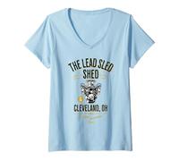 Femme The Lead Sled Shed Cleveland Ohio Vintage Car Design T-Shirt avec Col en V