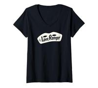 Femme The Lone Ranger Hi-Yo Silver Collage Front & Back T-Shirt avec Col en V