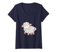 Femme The Lord is My Shepherd Psaum 23:1 T-Shirt avec Col en V