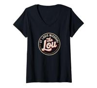 Femme The Lou - Vintage Saint-Louis, Missouri T-Shirt avec Col en V