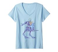Femme The Mandalorian and Grogu Mando & The Child on AT-RT Walker T-Shirt avec Col en V