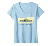Femme The Mandalorian and Grogu Too Cute to Get Caught Drawn Grogu T-Shirt avec Col en V