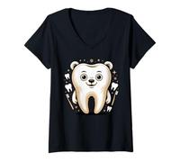 Femme The Molar Bear Dental Assistant Dentist Tooth Pun T-Shirt avec Col en V