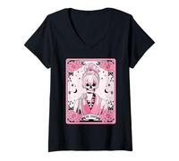 Femme The Mom Tarot Card Skeleton Mama Coffee Lover Mother's Day T-Shirt avec Col en V