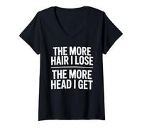 Femme The More Hair I Lose The More Head I Get Funny Adult Humor T-Shirt avec Col en V