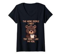 Femme The More People I Meet The More I Like My Dog T-Shirt avec Col en V