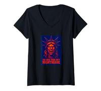 Femme The New York City Nightmare with wild Statue of Liberty Cool T-Shirt avec Col en V