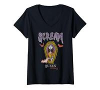 Femme The Nightmare Before Christmas Scream Queen Halloween T-Shirt avec Col en V
