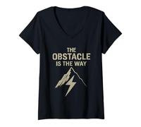 Femme The Obstacle is The Way Stoïcisme Philosophie Cadeaux T-Shirt avec Col en V