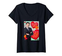 Femme The Office Michael Scott Feared Or Loved T-Shirt avec Col en V, Noir, L
