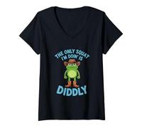 Femme The Only Squat I'm Doin' Is Diddly Frog Cowboy Homme Femme T-Shirt avec Col en V