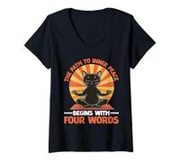 Femme The Path to Inner Peace Begins with Four Words T-Shirt avec Col en V