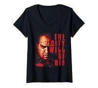 Femme The Penguin Face and City T-Shirt avec Col en V