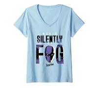 Femme The Phantom se déplace silencieusement en Tant Que Bande dessinée rétro dans Le Brouillard T-Shirt avec Col en V