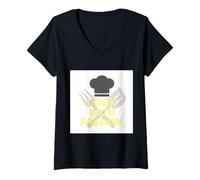 Femme The pleasure of cooking is not known to anyone T-Shirt avec Col en V