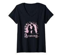 Femme The Princess Bride As You Wish Silhouette Retro Movie T-Shirt avec Col en V