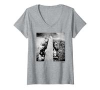 Femme The Prodigy Firestarter Promo Breathe par Phil Nicholls T-Shirt avec Col en V