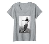 Femme The Prodigy Keith Flint Firestarter Shoot par Phil Nicholls T-Shirt avec Col en V