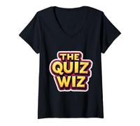 Femme The Quiz Wiz Night Trivia Lover Wizard Funny Game Fun Master T-Shirt avec Col en V