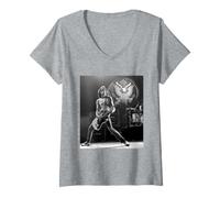 Femme The Ramones Live Johnny Ramone par David Corio T-Shirt avec Col en V