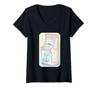 Femme The Rime of The Ancient Mariner Jeu d'arcade Nautique T-Shirt avec Col en V