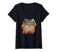Femme The Rub is Classified Funny BBQ Grilling Pitmaster Smoking T-Shirt avec Col en V