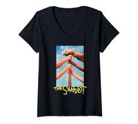 Femme The Sandlot Baseball Bat Official 1993 Movie Poster Art T-Shirt avec Col en V