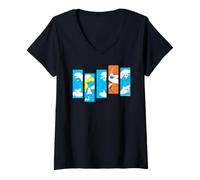 Femme The Schtroumpfs Movie Brainy Schtroumpfette Azrael Montage T-Shirt avec Col en V