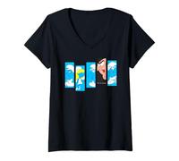Femme The Schtroumpfs Movie Brainy Schtroumpfette Gargamel Montage T-Shirt avec Col en V