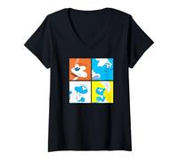Femme The Schtroumpfs Movie Schtroumpfette Azrael Montage de carrelage T-Shirt avec Col en V