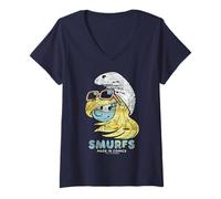 Femme The Schtroumpfs Movie Schtroumpfette Comic Book Pattern Made in Comics T-Shirt avec Col en V