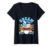 Femme The Schtroumpfs Movie Summer Dream Big & Sleep Bigger T-Shirt avec Col en V