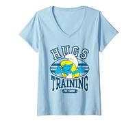 Femme The Schtroumpfs Movie Surfette Hugs Training College Sports T-Shirt avec Col en V