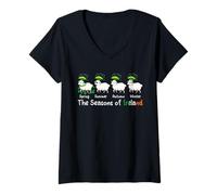 Femme The Seasons Patrick's Day Irlande Quatre Jolis trèfles en Forme de Mouton T-Shirt avec Col en V