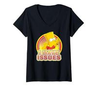 Femme The Simpsons Bart Simpson Blowing Raspberry I Have Issues T-Shirt avec Col en V