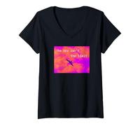 Femme The Sky is Not The Limit - Colorful Bird Freedom T-Shirt avec Col en V