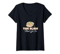 Femme The Slaw Must Go On Funny Salade de salade de chou pour les fans de Cole Slaw T-Shirt avec Col en V