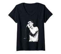 Femme The Smiths Live Morrissey Hatful of Sorrow 1984 T-Shirt avec Col en V
