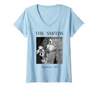 Femme The Smiths Manchester 1984 Morrissey Par Stephen Wright T-Shirt avec Col en V