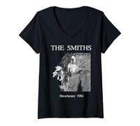 Femme The Smiths Morrissey Manchester 1984 Par Stephen Wright T-Shirt avec Col en V
