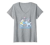Femme The Smurfs Sweet Easter Smurf Bunny Kiss T-Shirt avec Col en V