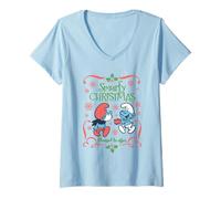 Femme The Smurfs Vintage Smurfy T-Shirt avec Col en V