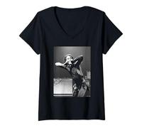 Femme The Stooges Singer Iggy Pop Live par Virginia Turbett T-Shirt avec Col en V