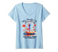 Femme The Studio is Sizzling Good Thing My Warrior Has SPRINKLERS T-Shirt avec Col en V