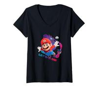 Femme The Super Mario Galaxy Movie Let’s-A Go! T-Shirt avec Col en V