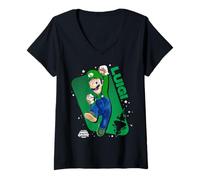 Femme The Super Mario Galaxy Movie Luigi Galactic Jump T-Shirt avec Col en V
