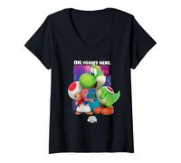 Femme The Super Mario Galaxy Movie Toad and Yoshi Galaxy Fun T-Shirt avec Col en V