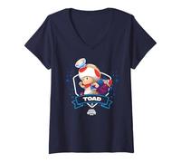 Femme The Super Mario Galaxy Movie Toad Champion T-Shirt avec Col en V
