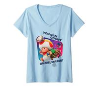 Femme The Super Mario Galaxy Movie Toad Count on Me T-Shirt avec Col en V