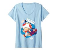 Femme The Super Mario Galaxy Movie Toad Galactic Run T-Shirt avec Col en V
